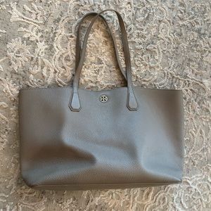 Tory Burch light gray leather bag!